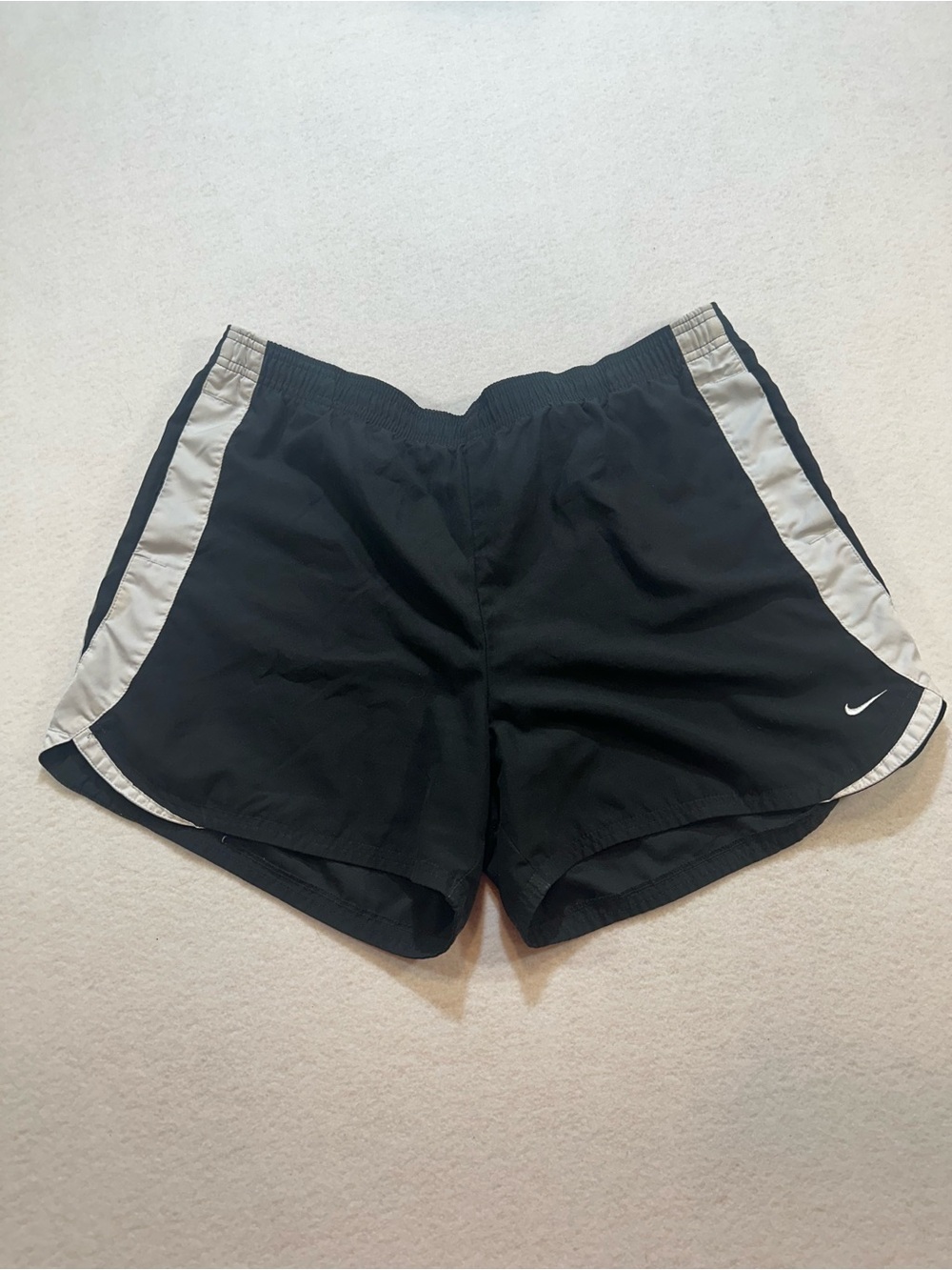 Nike Black and White Athletic Shorts with Swoosh